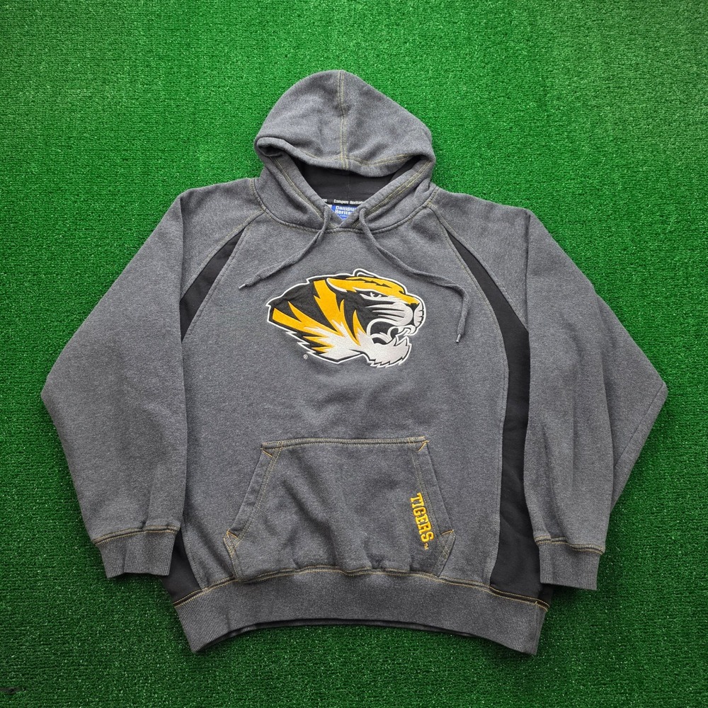 Mizzou Missouri Tigers Heavyweight Hoodie Sweatshirt Mens XL Gray NCAA College